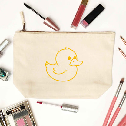Duck illustration natural makeup bag