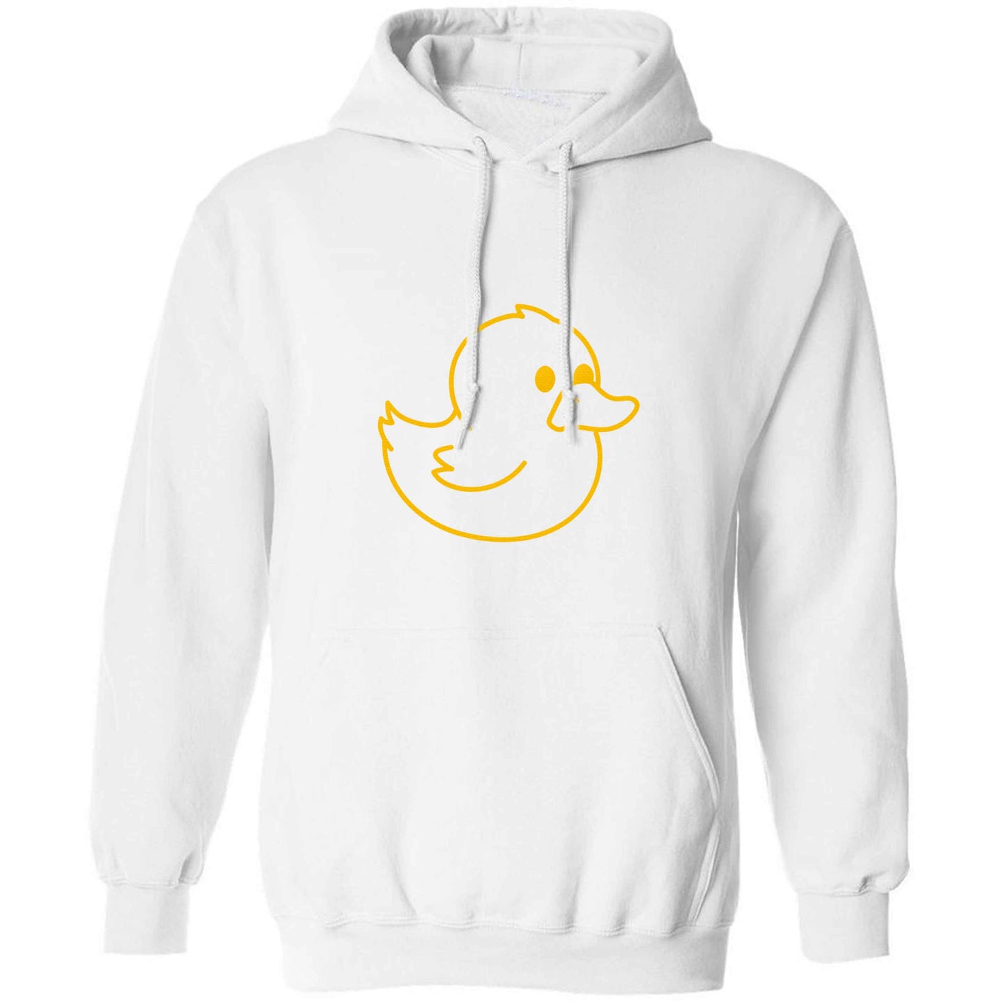 Duck illustration adults unisex white hoodie 2XL