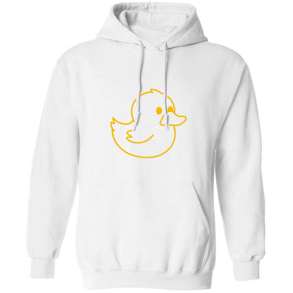 Duck illustration adults unisex white hoodie 2XL