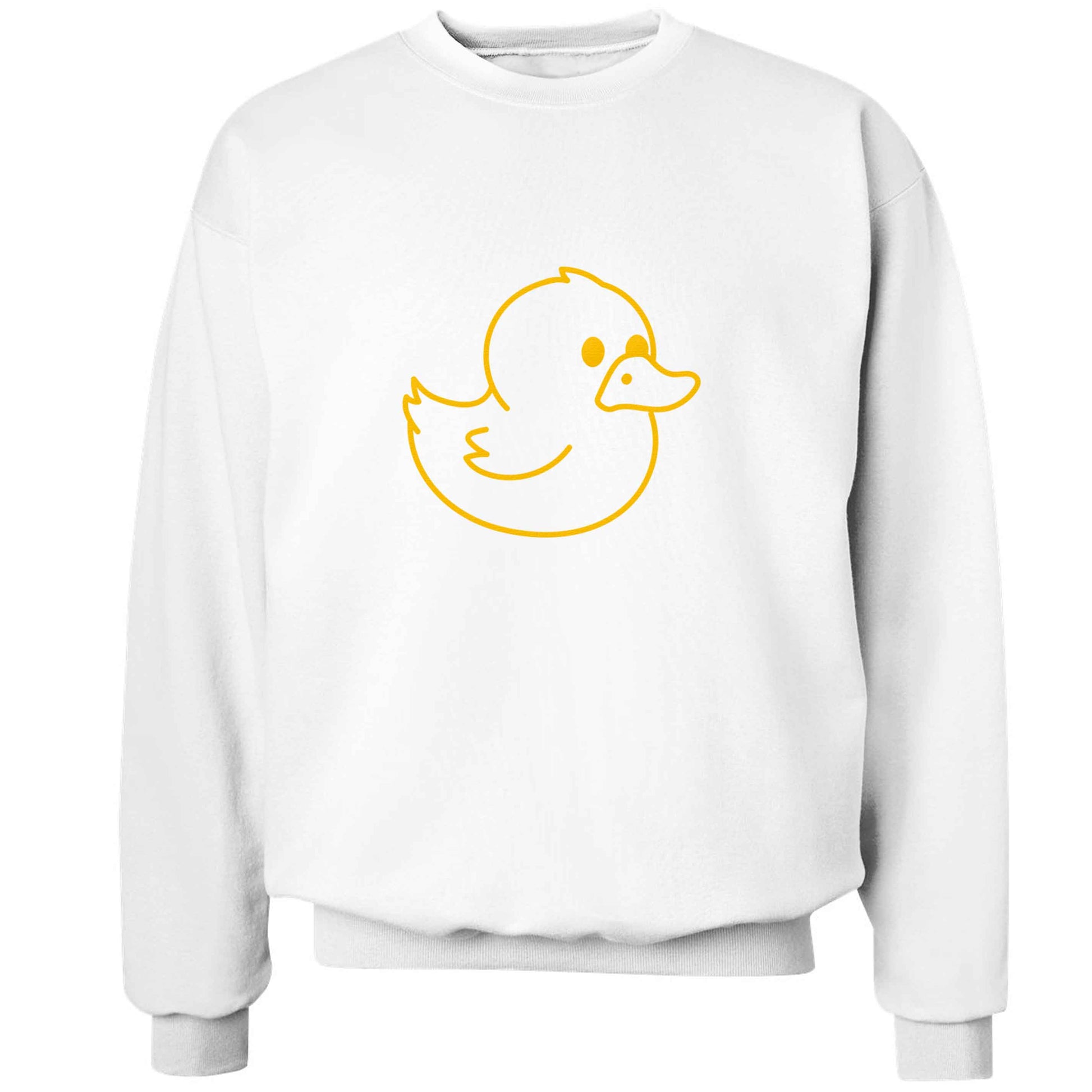 Duck illustration adult's unisex white sweater 2XL