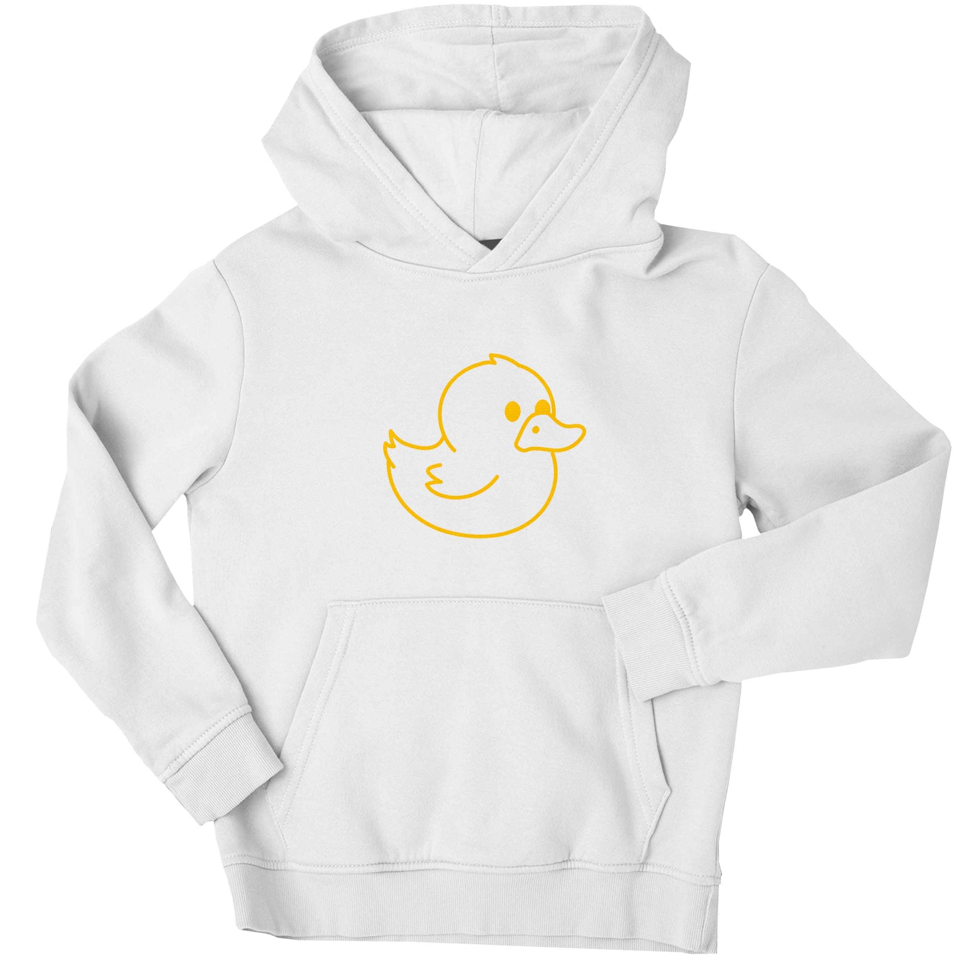 Duck illustration children's white hoodie 12-13 Years