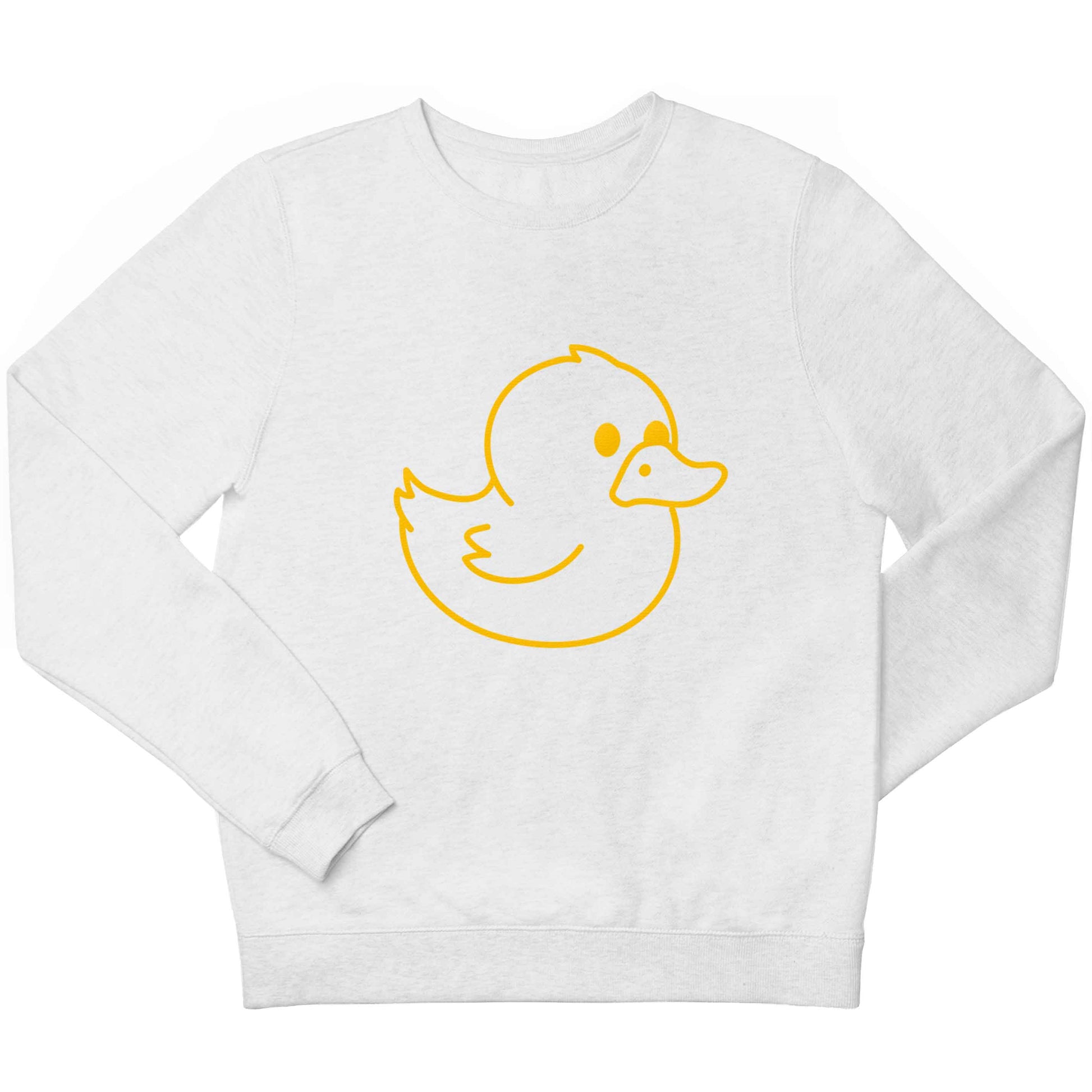 Duck illustration children's white sweater 12-13 Years