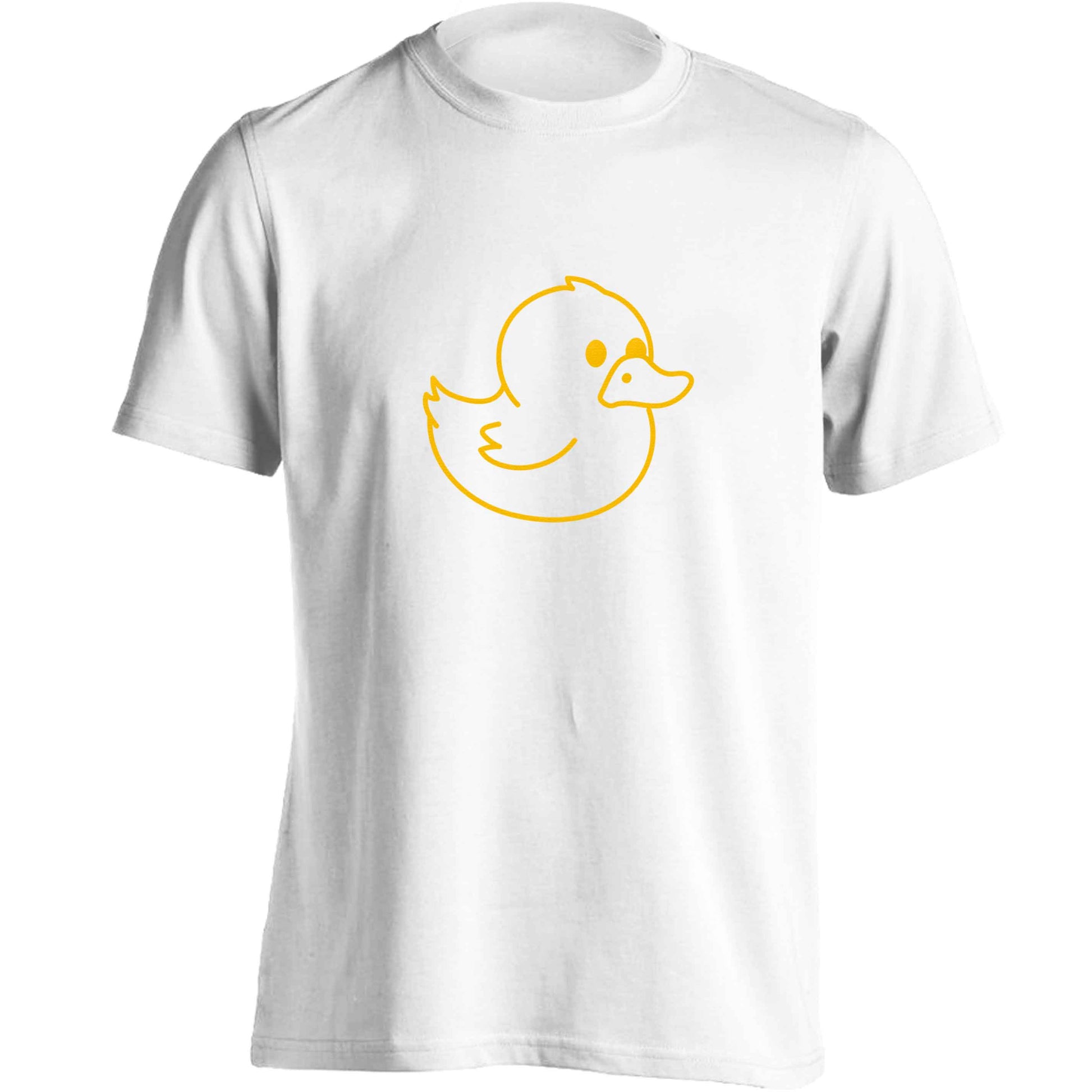 Duck illustration adults unisex white Tshirt 2XL