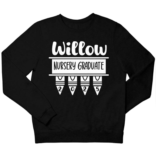 Personalised nursery graduate 2025 children's black sweater 12-13 Years