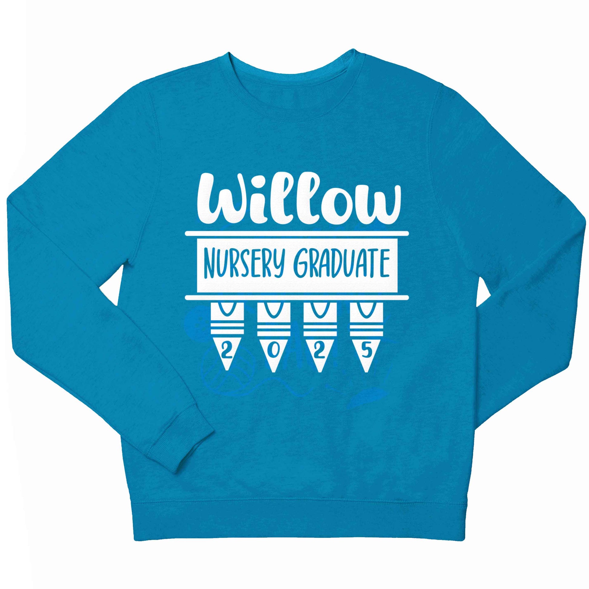 Personalised nursery graduate 2025 children's blue sweater 12-13 Years