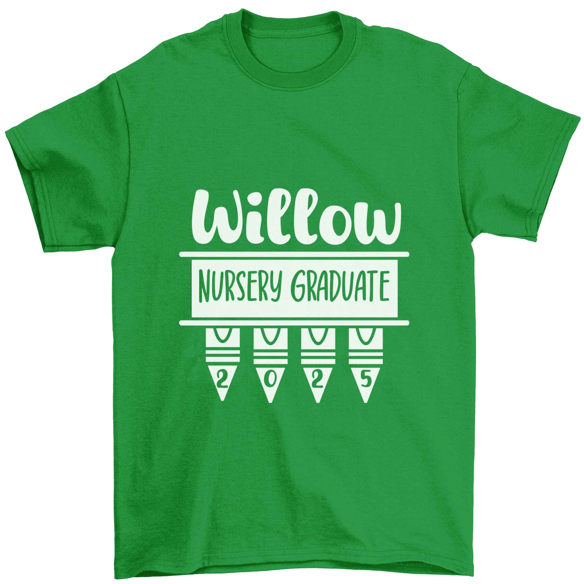 Personalised nursery graduate 2025 Children's green Tshirt 12-13 Years