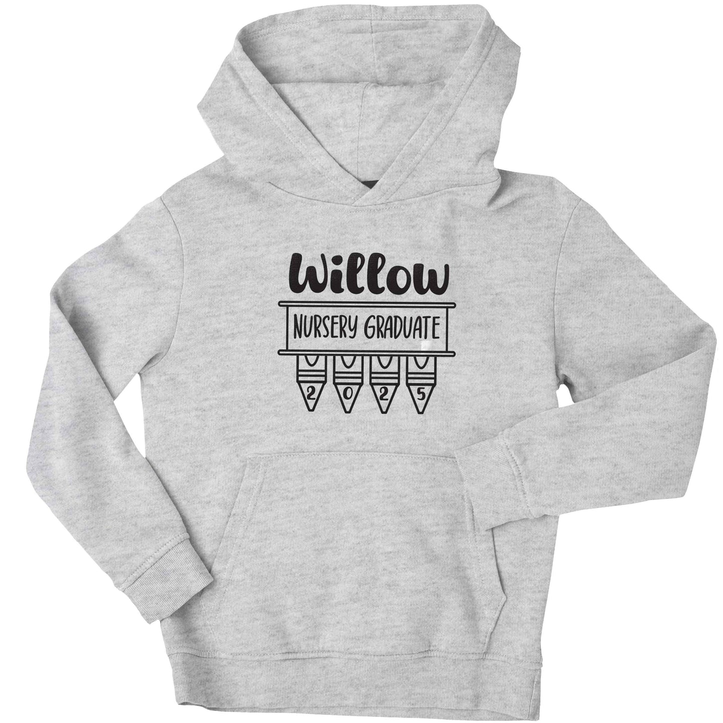Personalised nursery graduate 2025 children's grey hoodie 12-13 Years