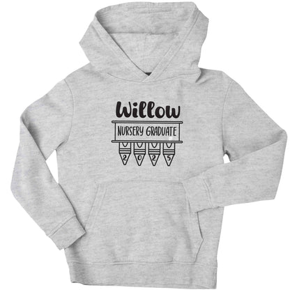 Personalised nursery graduate 2025 children's grey hoodie 12-13 Years