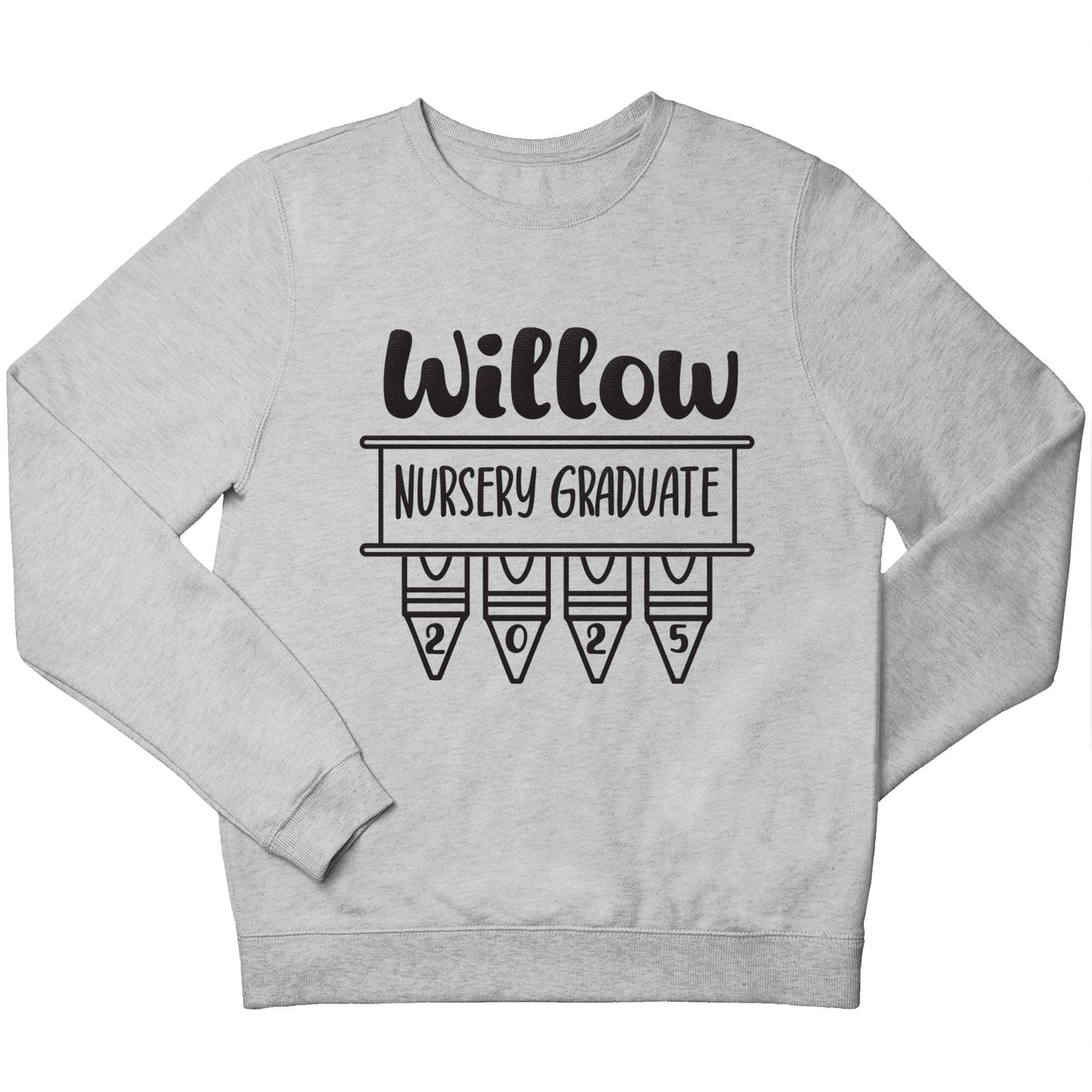 Personalised nursery graduate 2025 children's grey sweater 12-13 Years