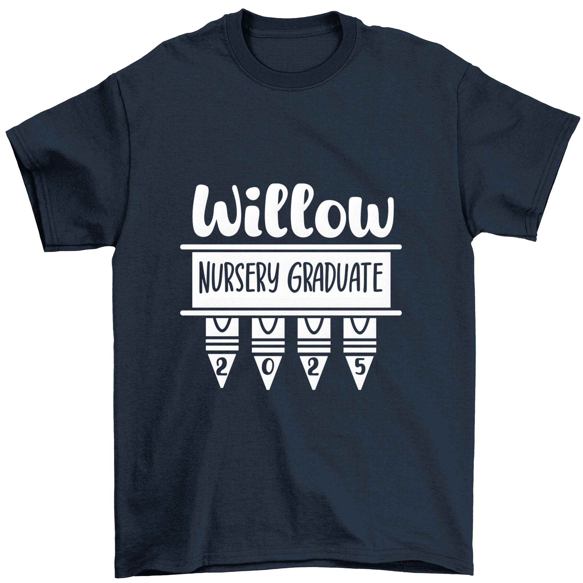 Personalised nursery graduate 2025 Children's navy Tshirt 12-13 Years