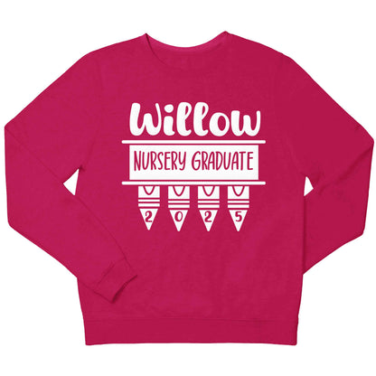 Personalised nursery graduate 2025 children's pink sweater 12-13 Years