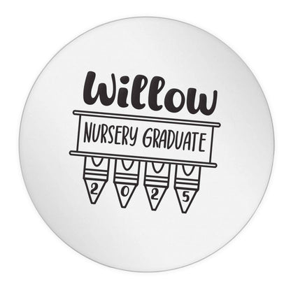 Personalised nursery graduate 2025 24 @ 45mm matt circle stickers