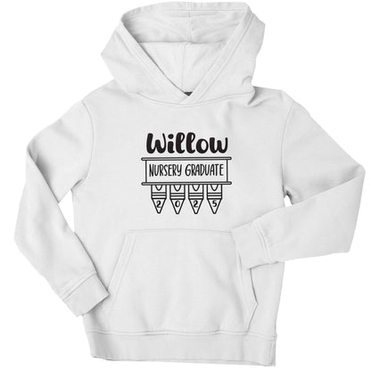 Personalised nursery graduate 2025 children's white hoodie 12-13 Years