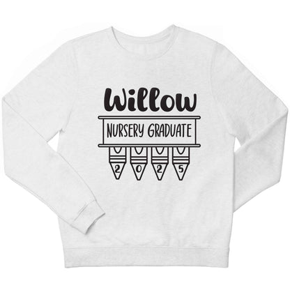 Personalised nursery graduate 2025 children's white sweater 12-13 Years