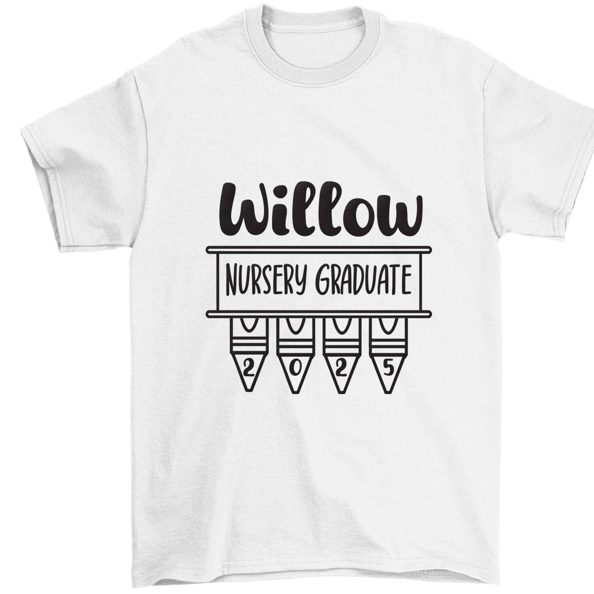 Personalised nursery graduate 2025 Children's white Tshirt 12-13 Years