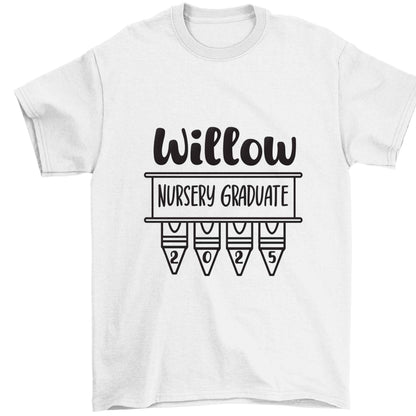 Personalised nursery graduate 2025 Children's white Tshirt 12-13 Years