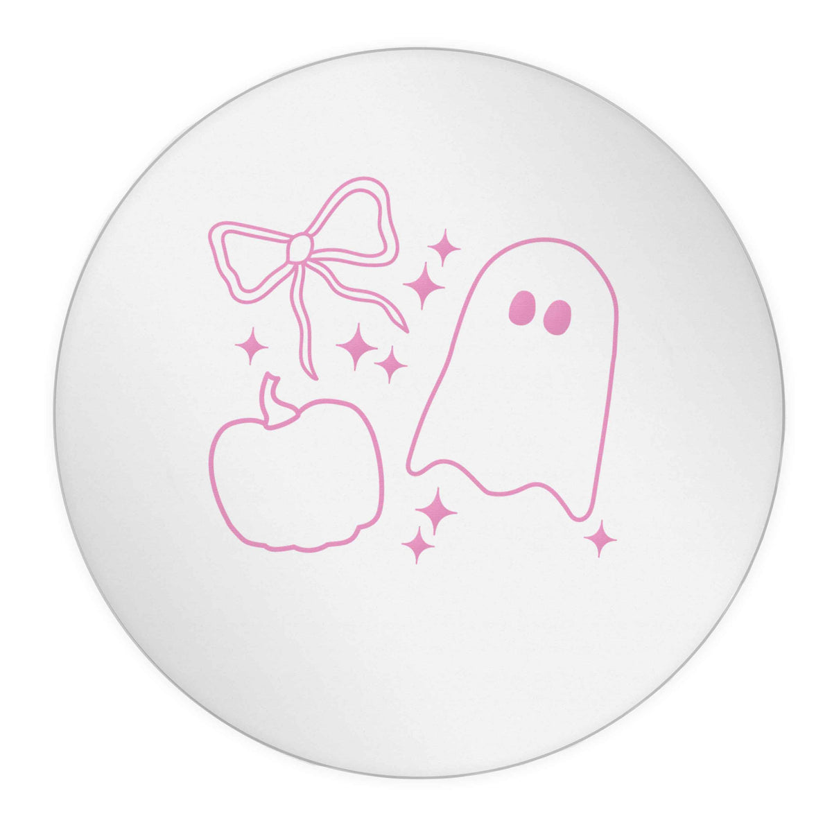 Ghost, bow and pumpkin illustration 24 @ 45mm matt circle stickers