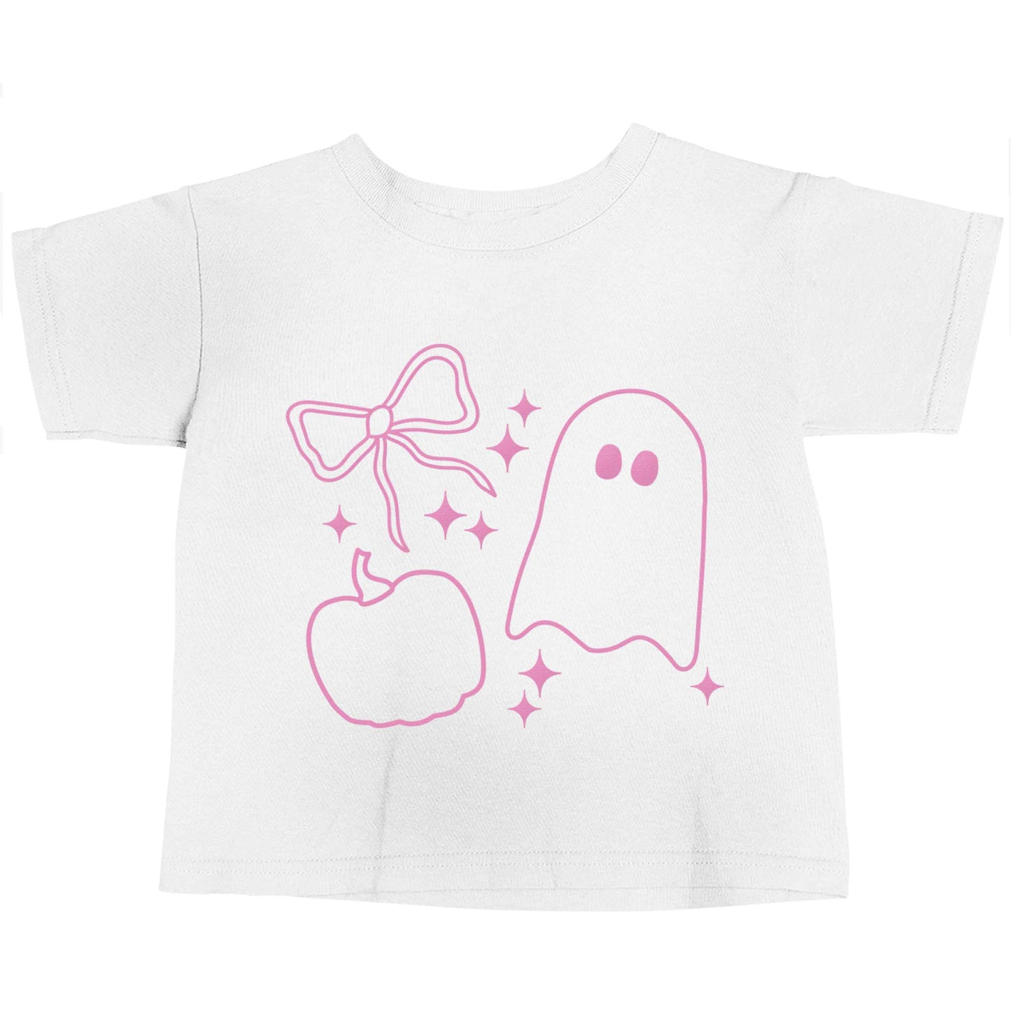 Ghost, bow and pumpkin illustration white baby toddler Tshirt 2 Years