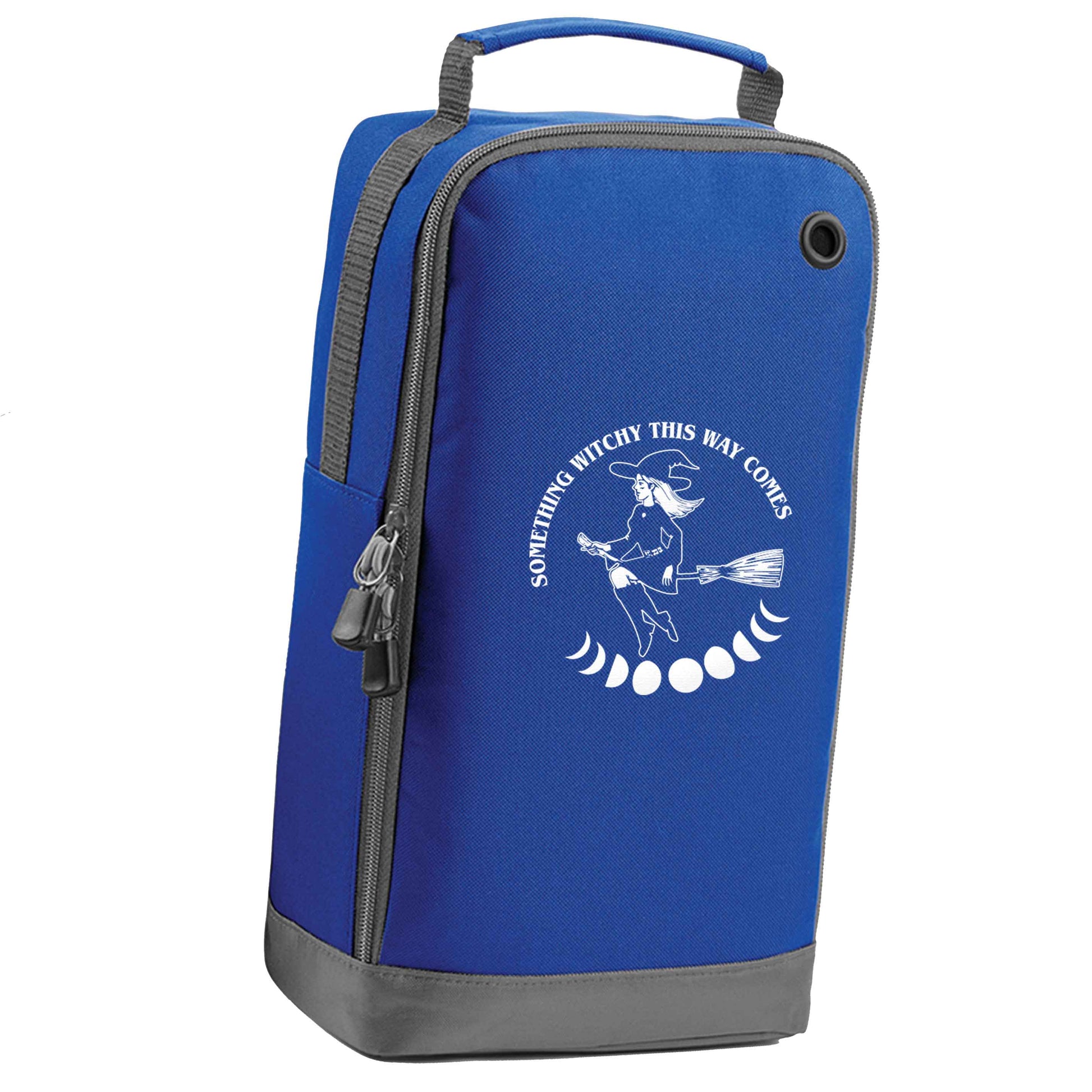 Feeling witchy? This design should hit the spot! blue sports shoe bag vertical print
