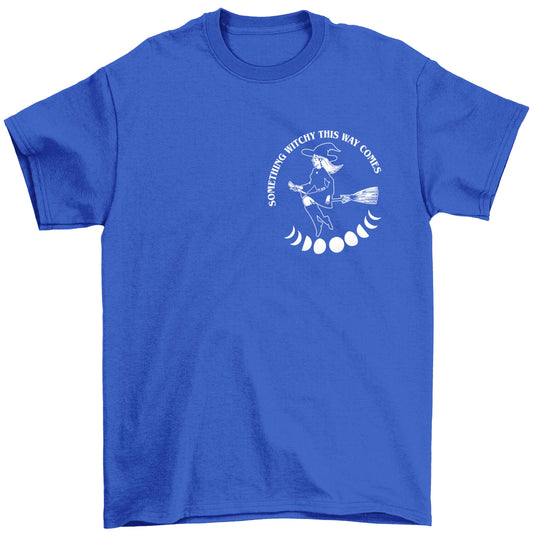 Feeling witchy? This design should hit the spot! Children's blue Tshirt 12-13 Years