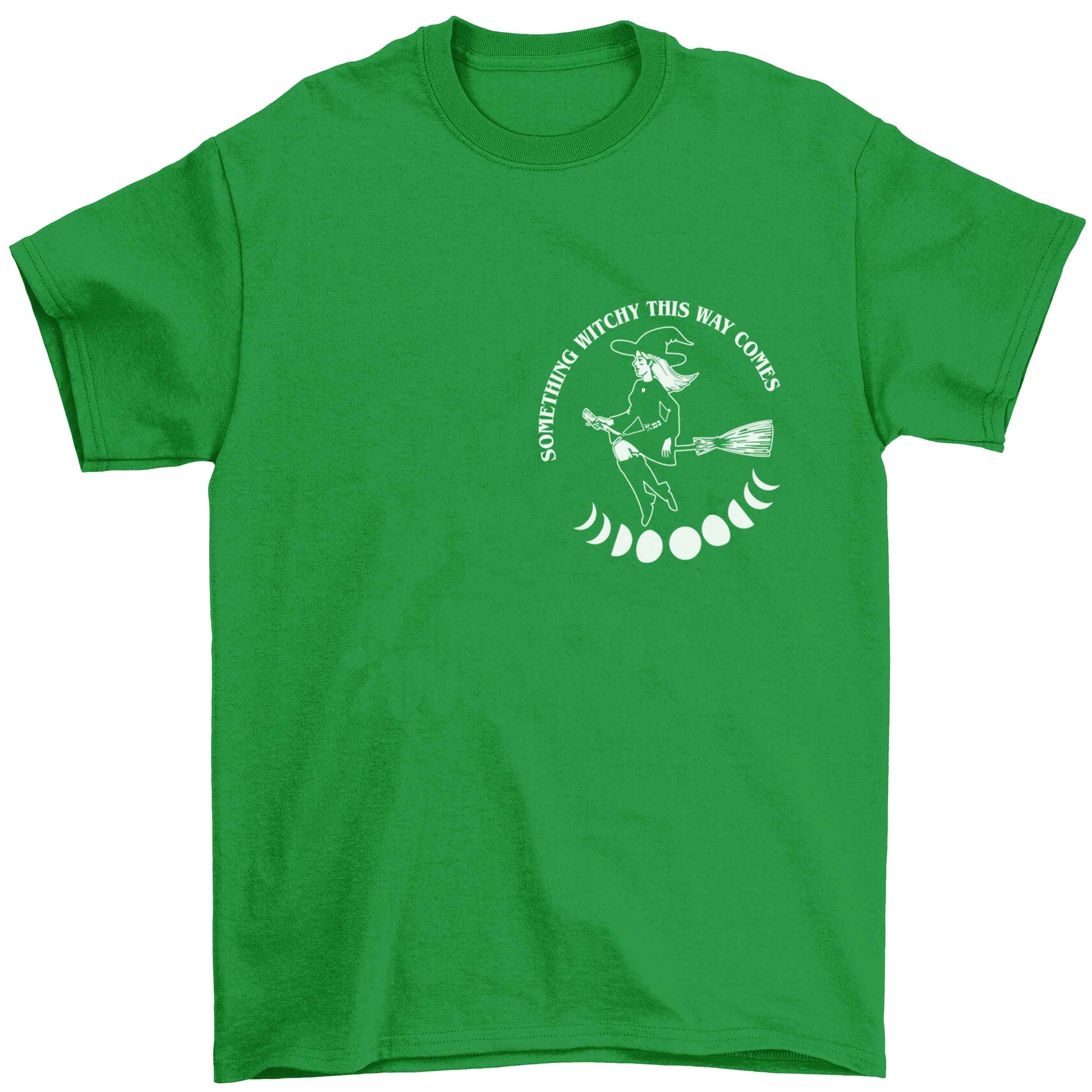 Feeling witchy? This design should hit the spot! Children's green Tshirt 12-13 Years