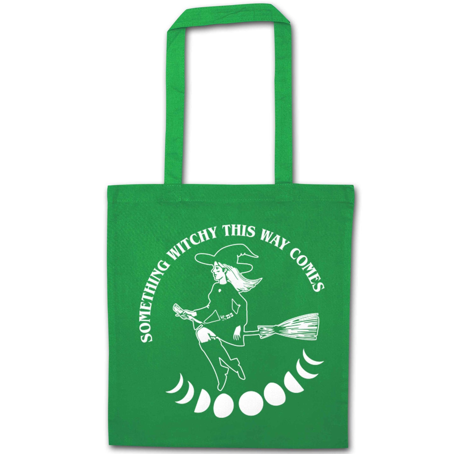 Feeling witchy? This design should hit the spot! green tote bag