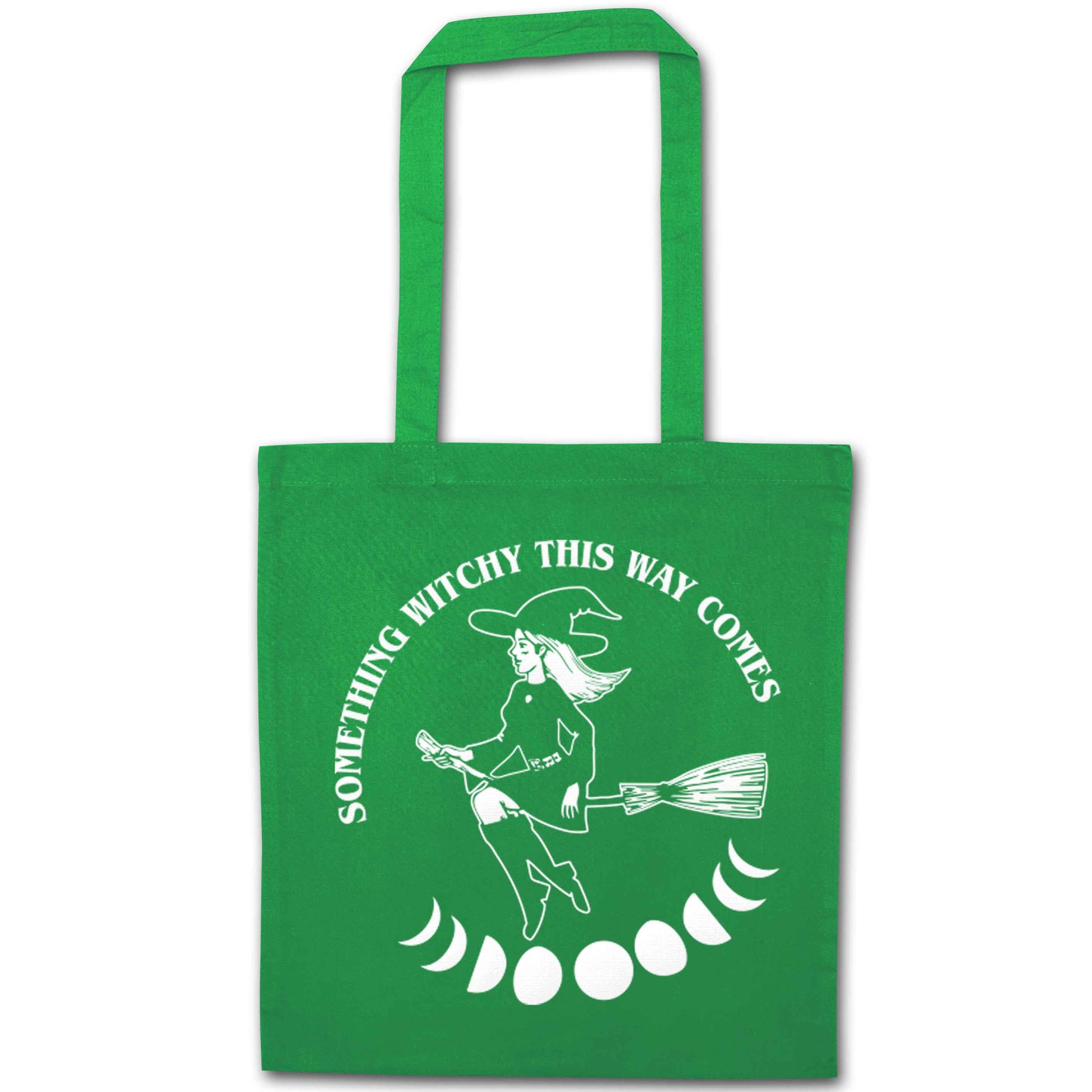 Feeling witchy? This design should hit the spot! green tote bag