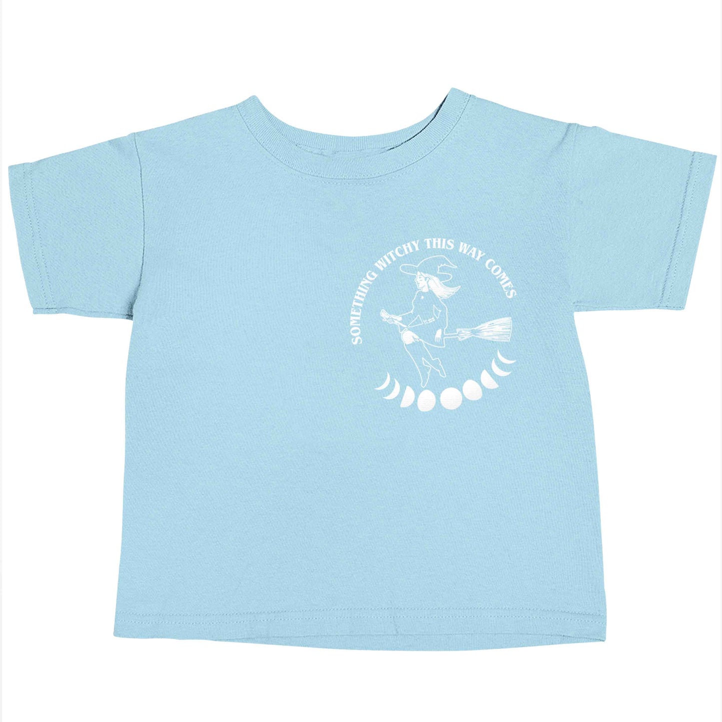 Feeling witchy? This design should hit the spot! Children's light blue Tshirt 12-13 Years