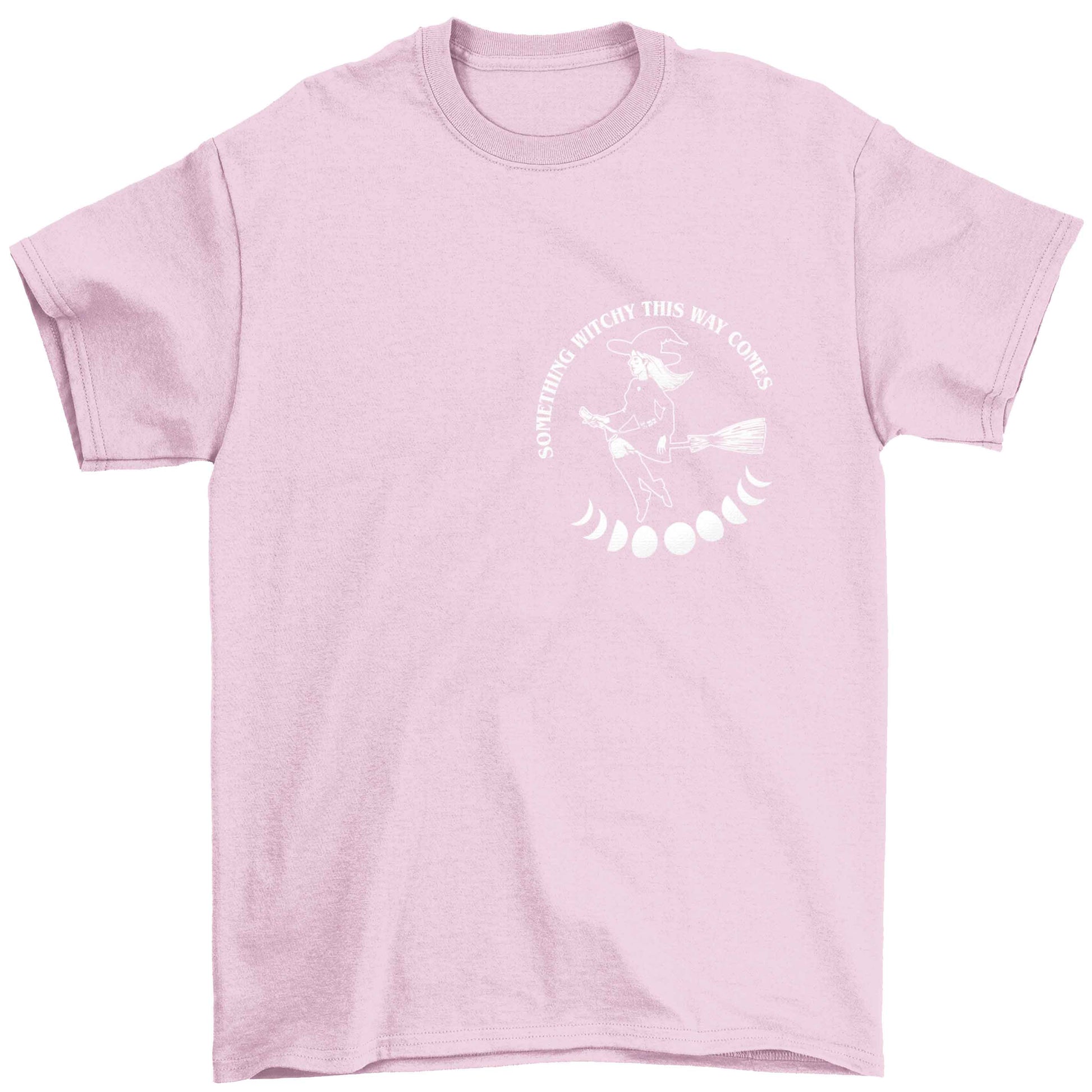 Feeling witchy? This design should hit the spot! Children's light pink Tshirt 12-13 Years