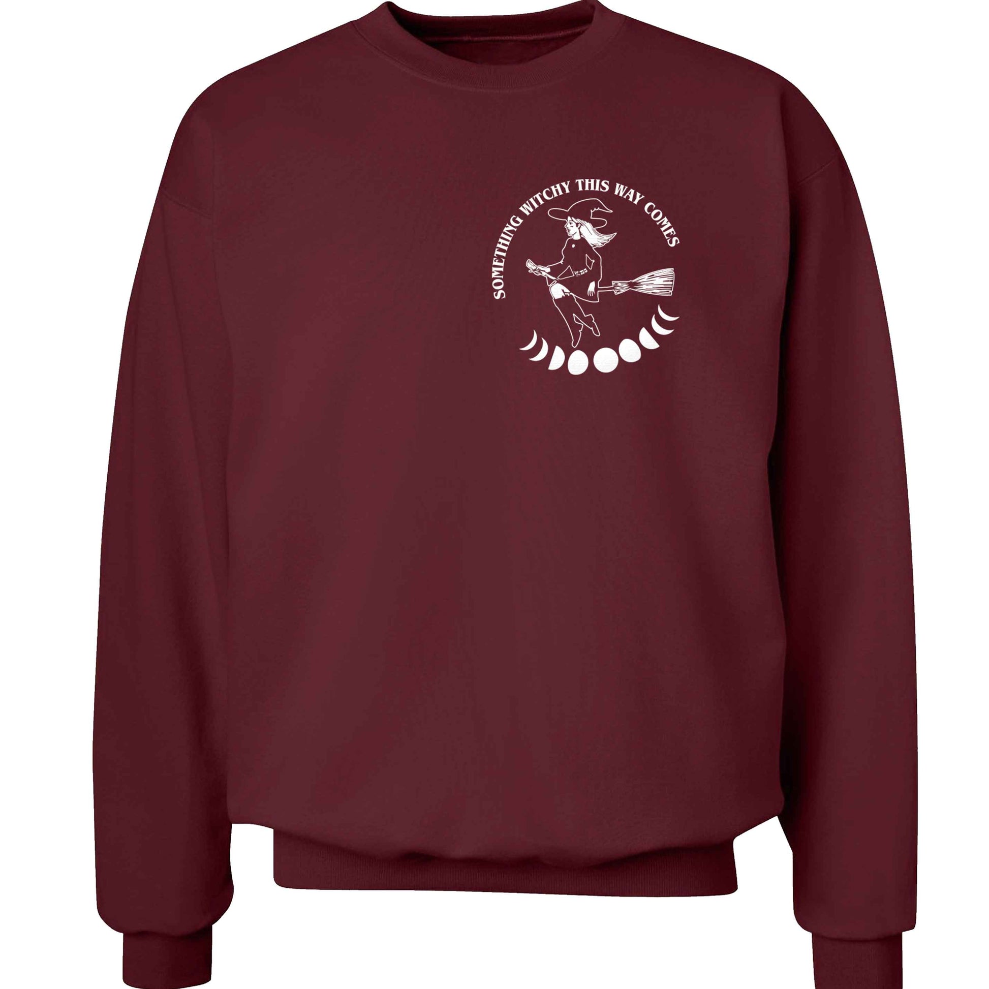 Feeling witchy? This design should hit the spot! adult's unisex maroon sweater 2XL
