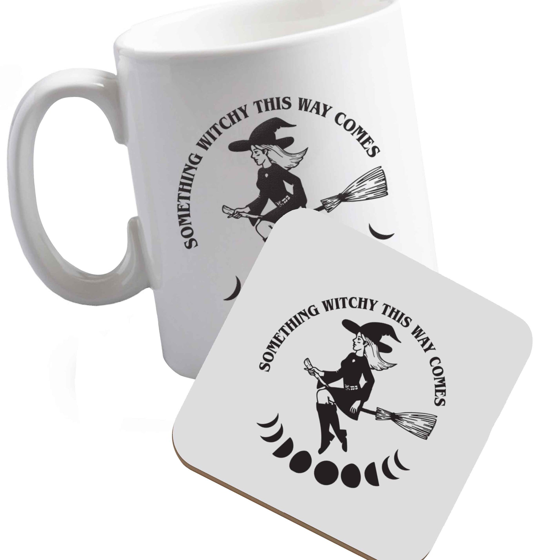 10 oz Ceramic mug and coaster Feeling witchy? This design should hit the spot! both sides