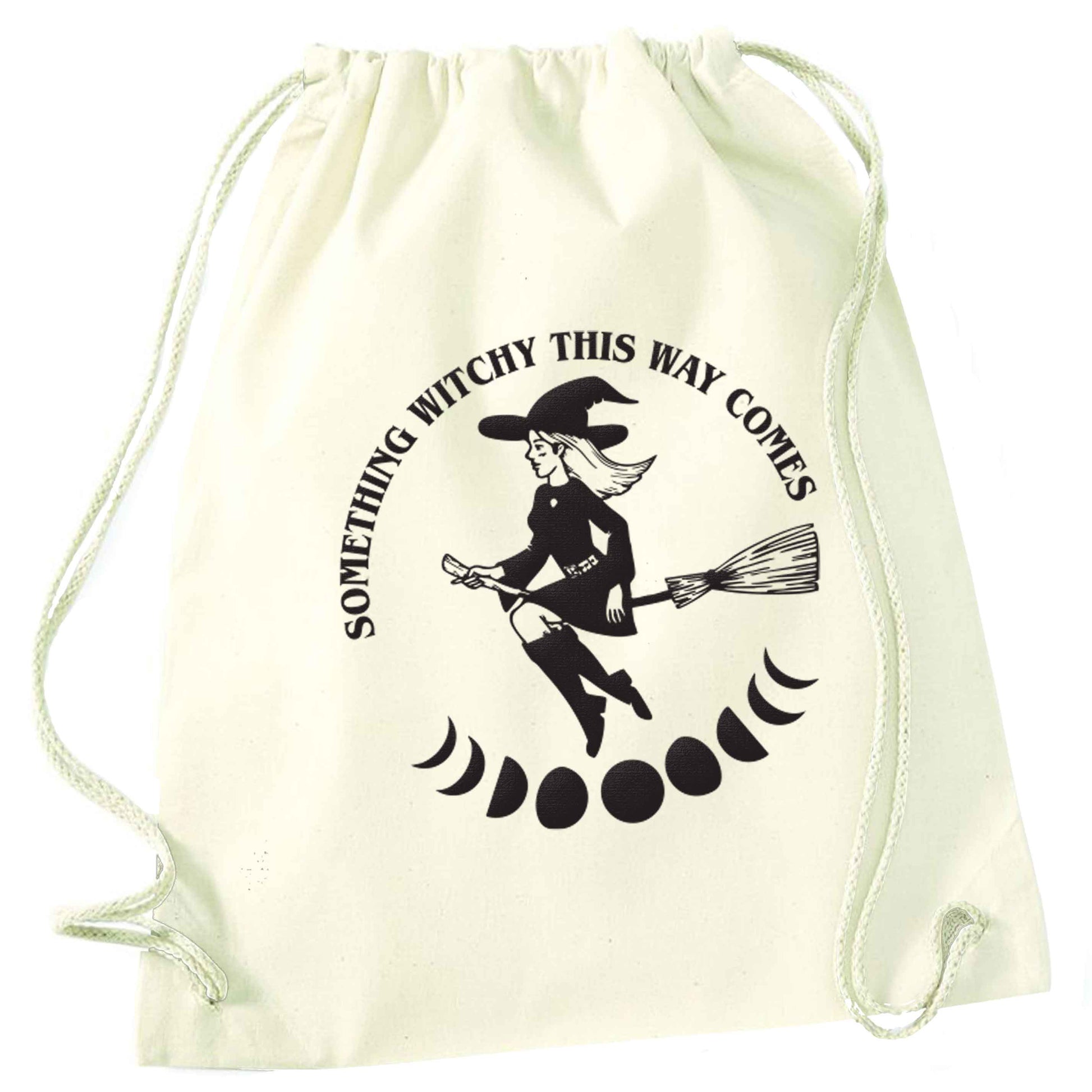 Feeling witchy? This design should hit the spot! natural drawstring bag