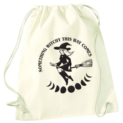Feeling witchy? This design should hit the spot! natural drawstring bag
