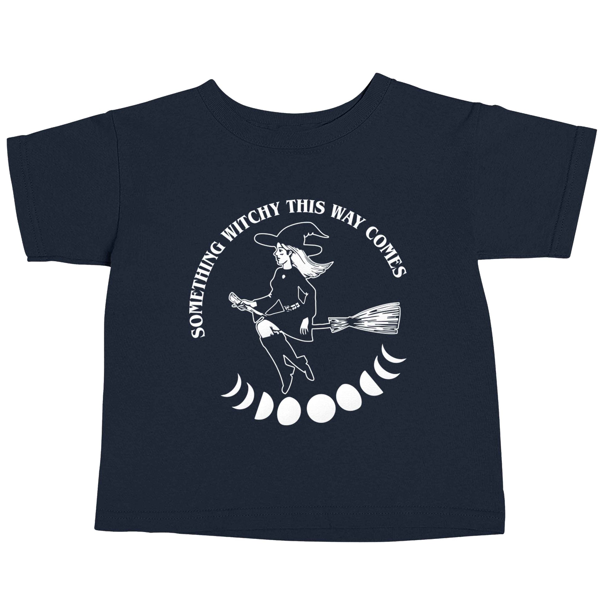 Feeling witchy? This design should hit the spot! navy baby toddler Tshirt 2 Years