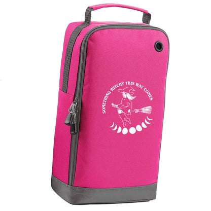 Feeling witchy? This design should hit the spot! pink sports shoe bag vertical print