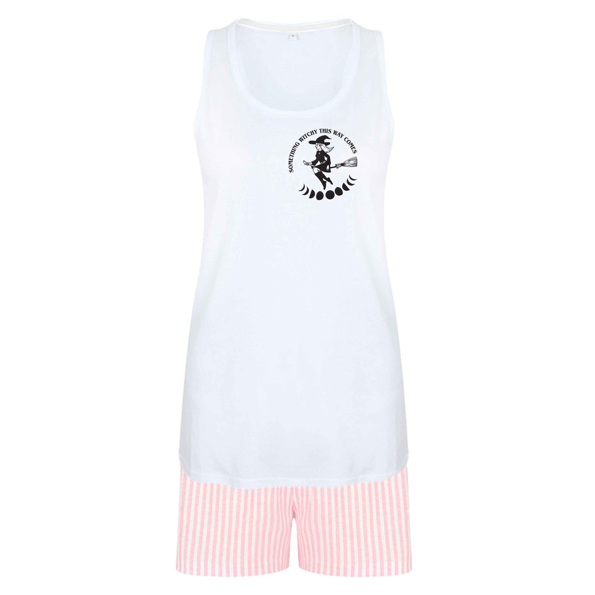 Feeling witchy? This design should hit the spot! size XL women's pyjama shorts set in pink 