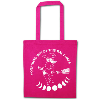 Feeling witchy? This design should hit the spot! pink tote bag