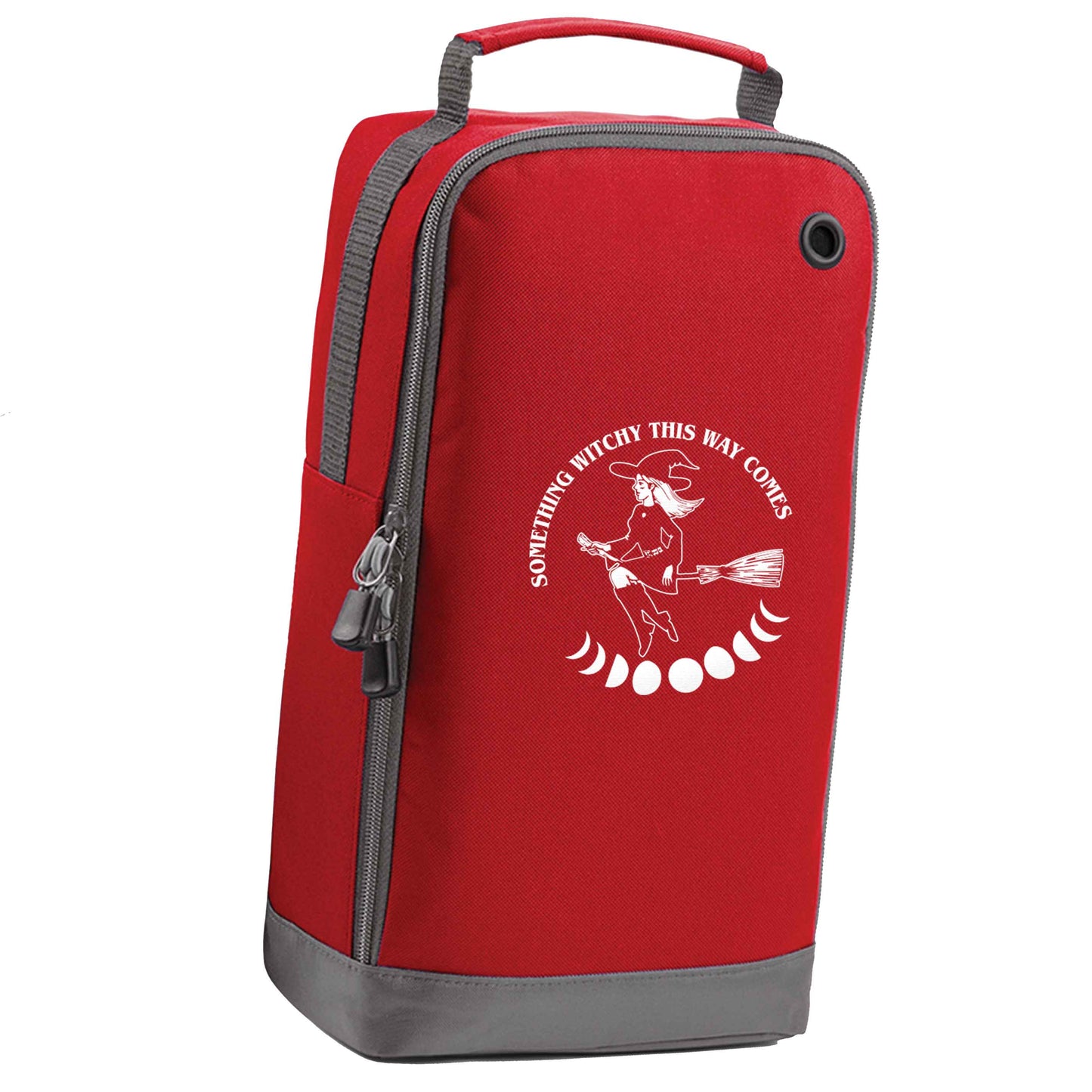 Feeling witchy? This design should hit the spot! red sports shoe bag vertical print