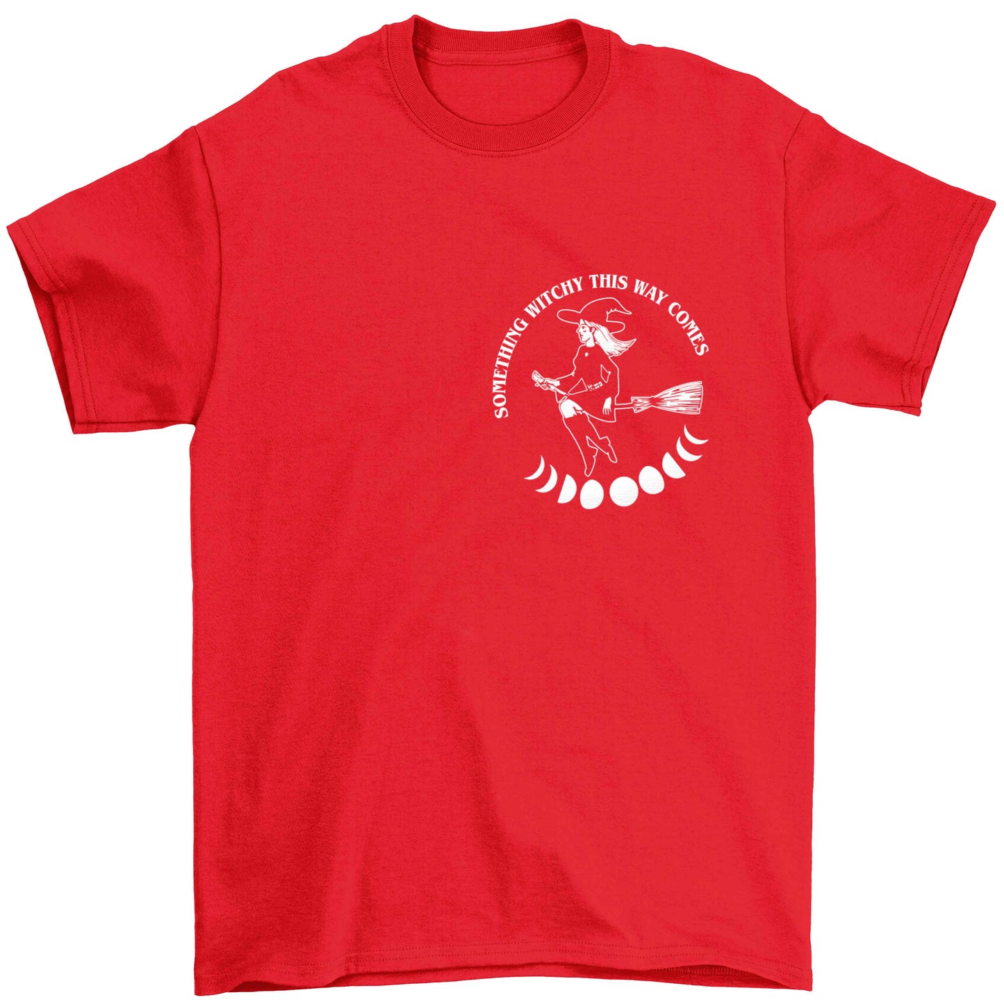 Feeling witchy? This design should hit the spot! Children's red Tshirt 12-13 Years