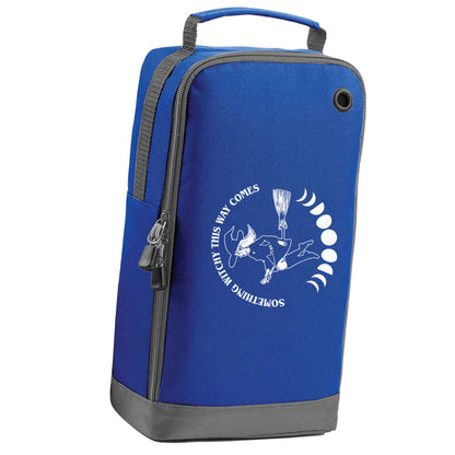 Feeling witchy? This design should hit the spot! blue sports shoe bag horizontal print
