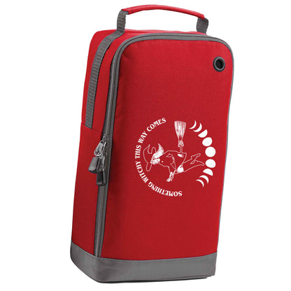 Feeling witchy? This design should hit the spot! red sports shoe bag horizontal print