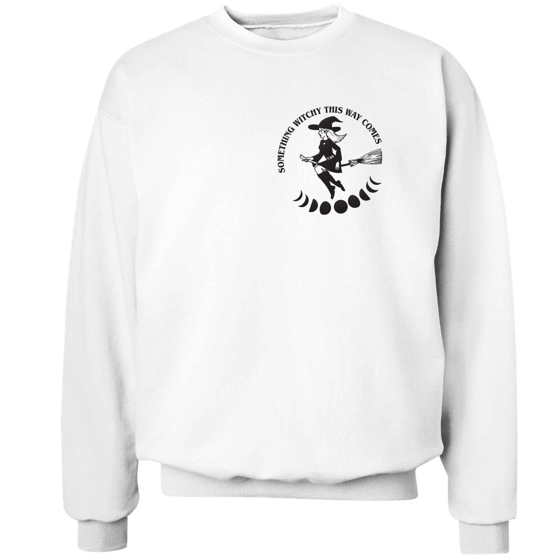 Feeling witchy? This design should hit the spot! adult's unisex white sweater 2XL