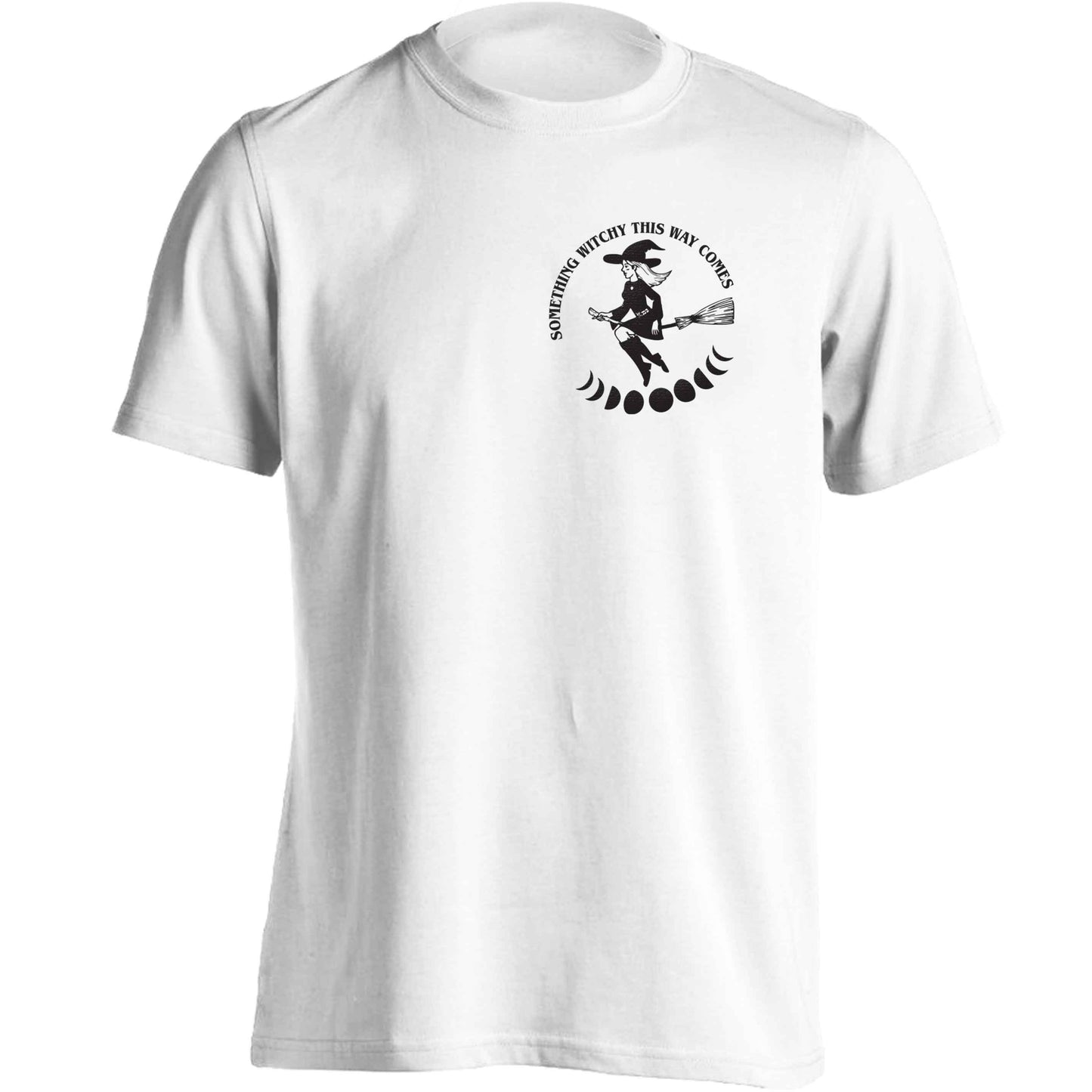 Feeling witchy? This design should hit the spot! adults unisex white Tshirt 2XL