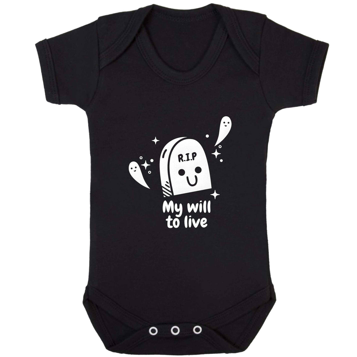 RIP My will to live baby bodysuit black 18-24 months