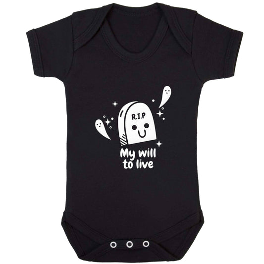 RIP My will to live baby bodysuit black 18-24 months