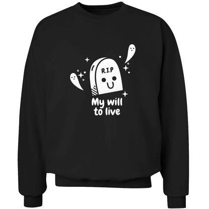 RIP My will to live adult's unisex black sweater 2XL