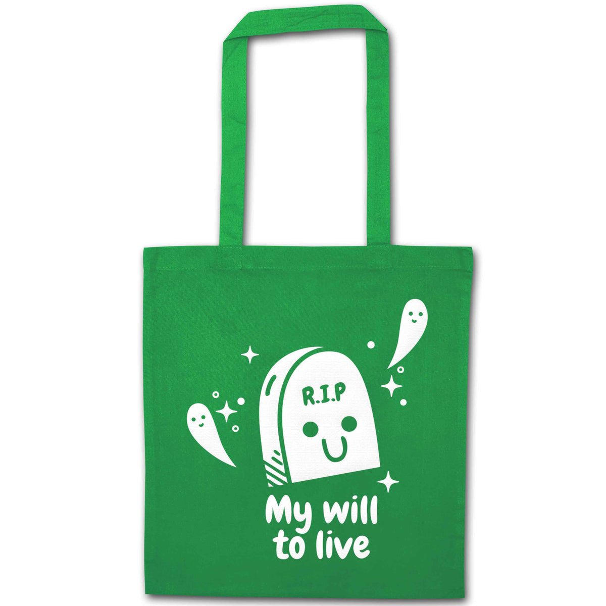 RIP My will to live green tote bag
