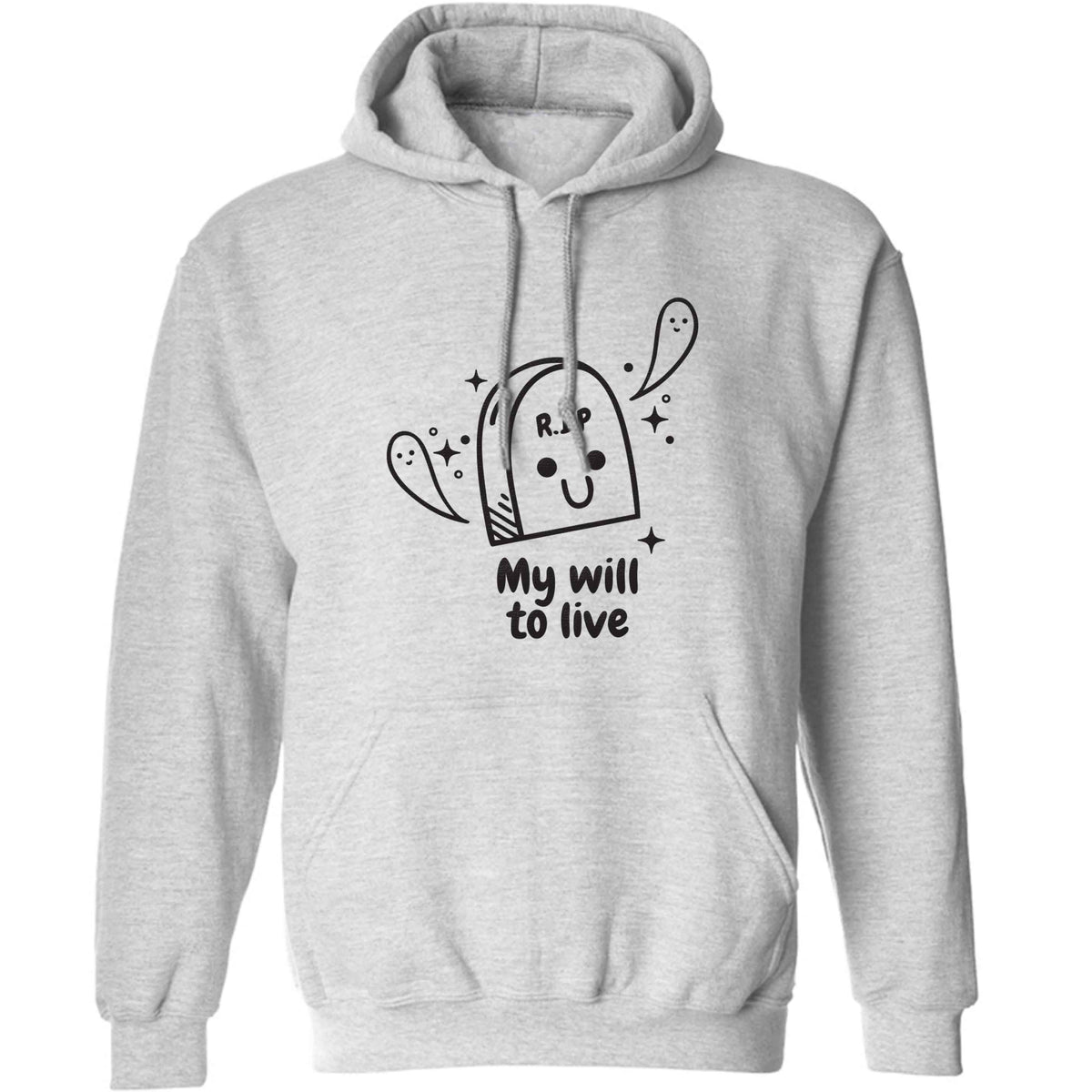 RIP My will to live adults unisex grey hoodie 2XL