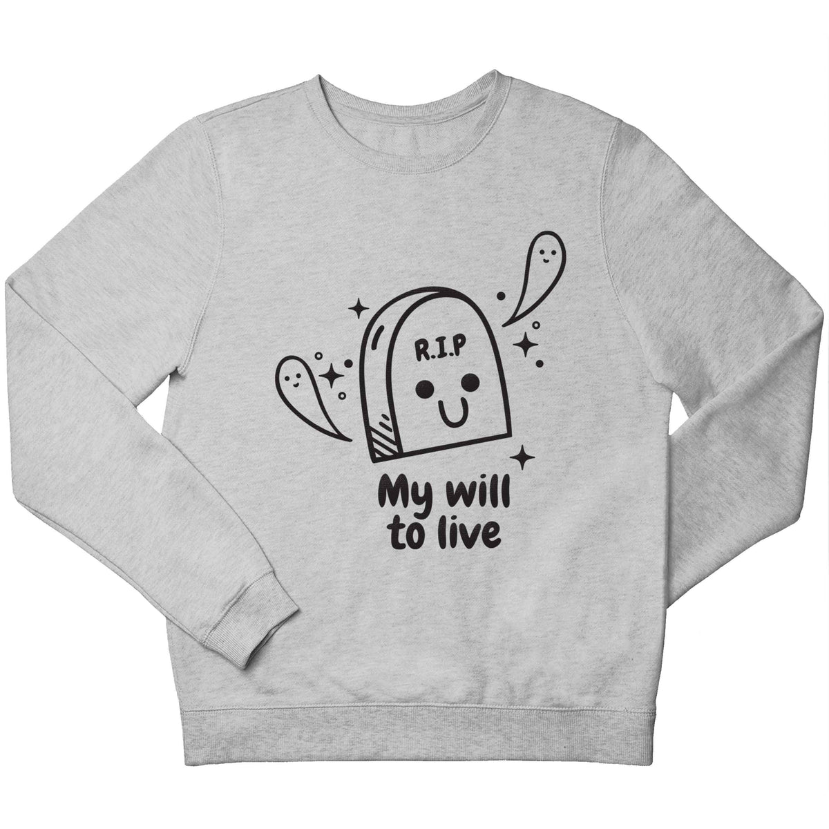 RIP My will to live children's grey sweater 12-13 Years