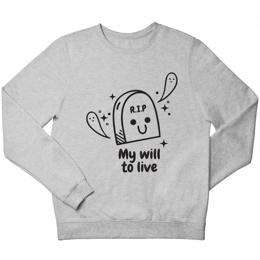 RIP My will to live children's grey sweater 12-13 Years